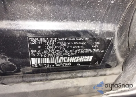 2021 Toyota Rav4 Xle из США, поврежденный, VIN 2T3W1RFV8MC100106